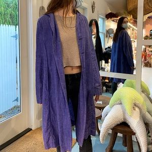 Pas de Calais Linen Duster Jacket RARE PURPLE size M